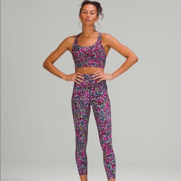NWT Lululemon Base Pace High-Rise Running Tight Legging fleece 28" Floral multi - Picture 1 of 7